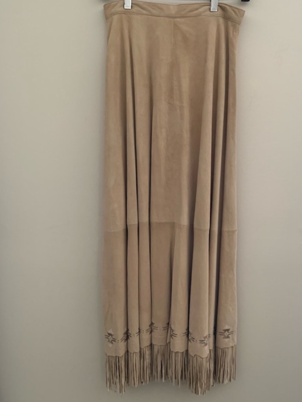 Patricia Wolf hand painted fringe skirt concho buttons up the front art to wear - Picture 5 of 10